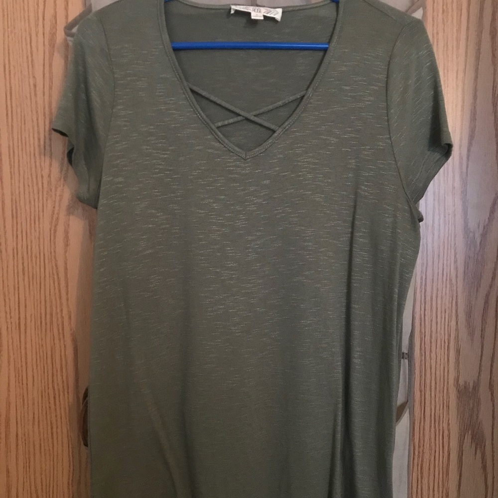 Army Green Criss Cross Top